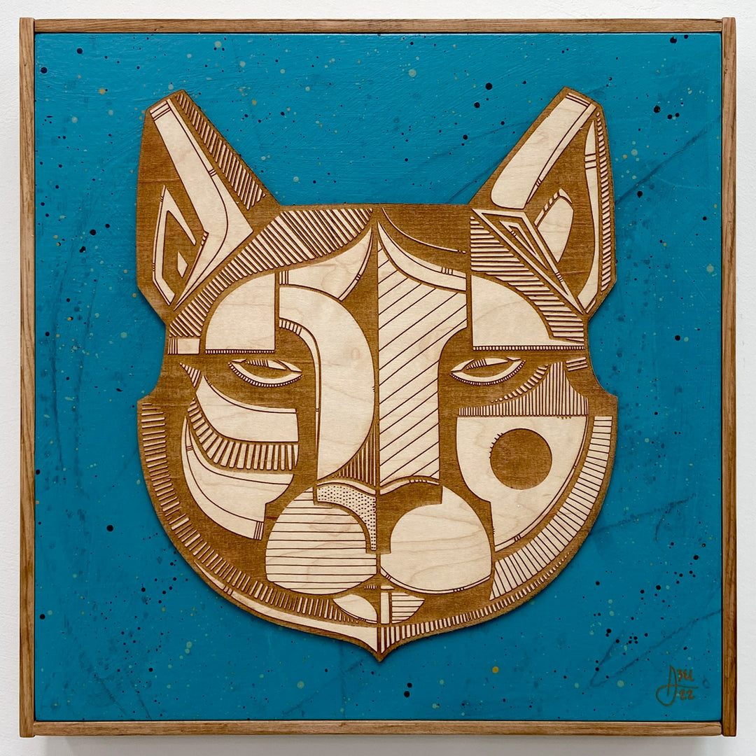 "Laser Cougar-Teal" 12x12, Original